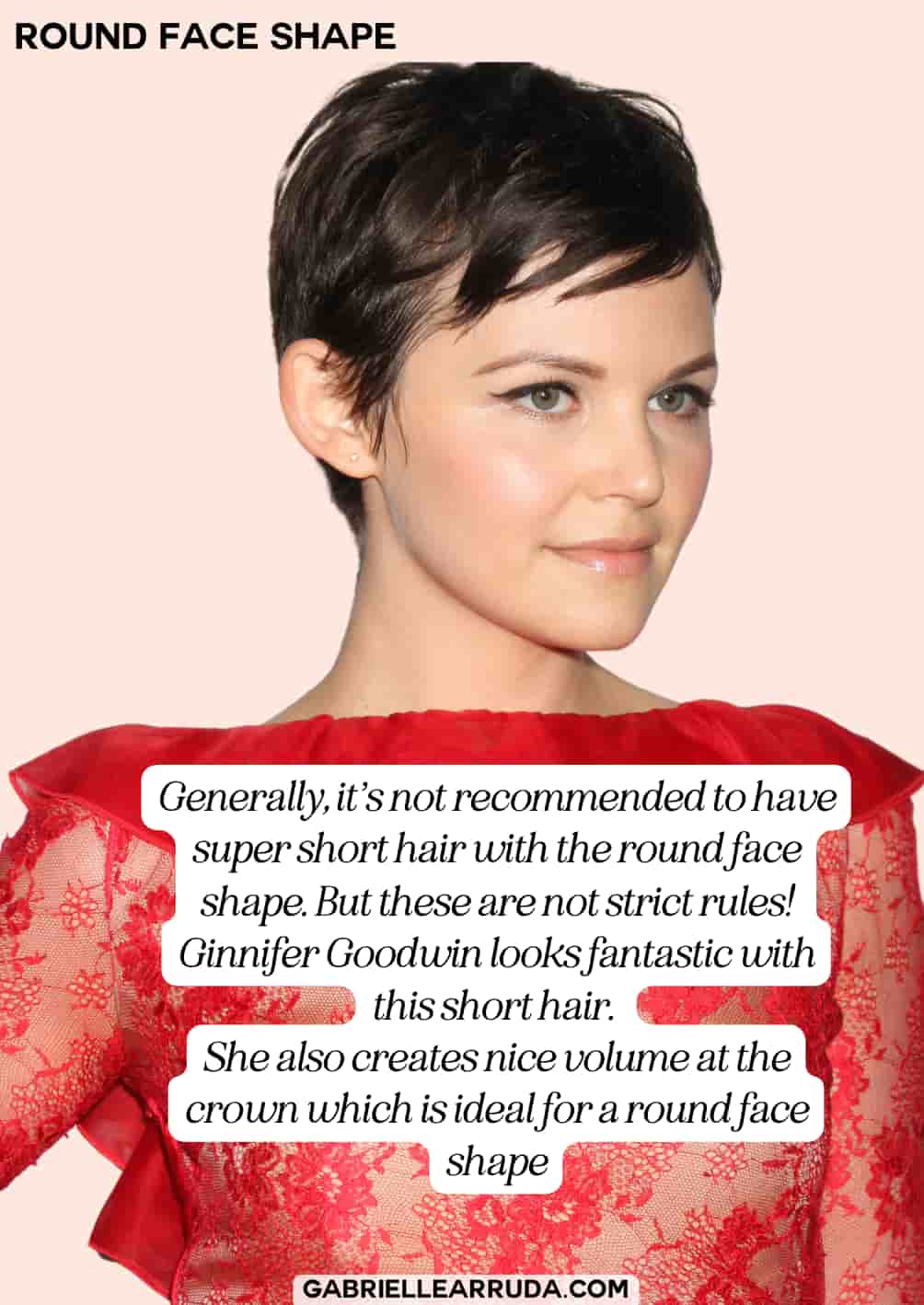ginnifer goodwin with pixie cut showing that some round faces can pull this out