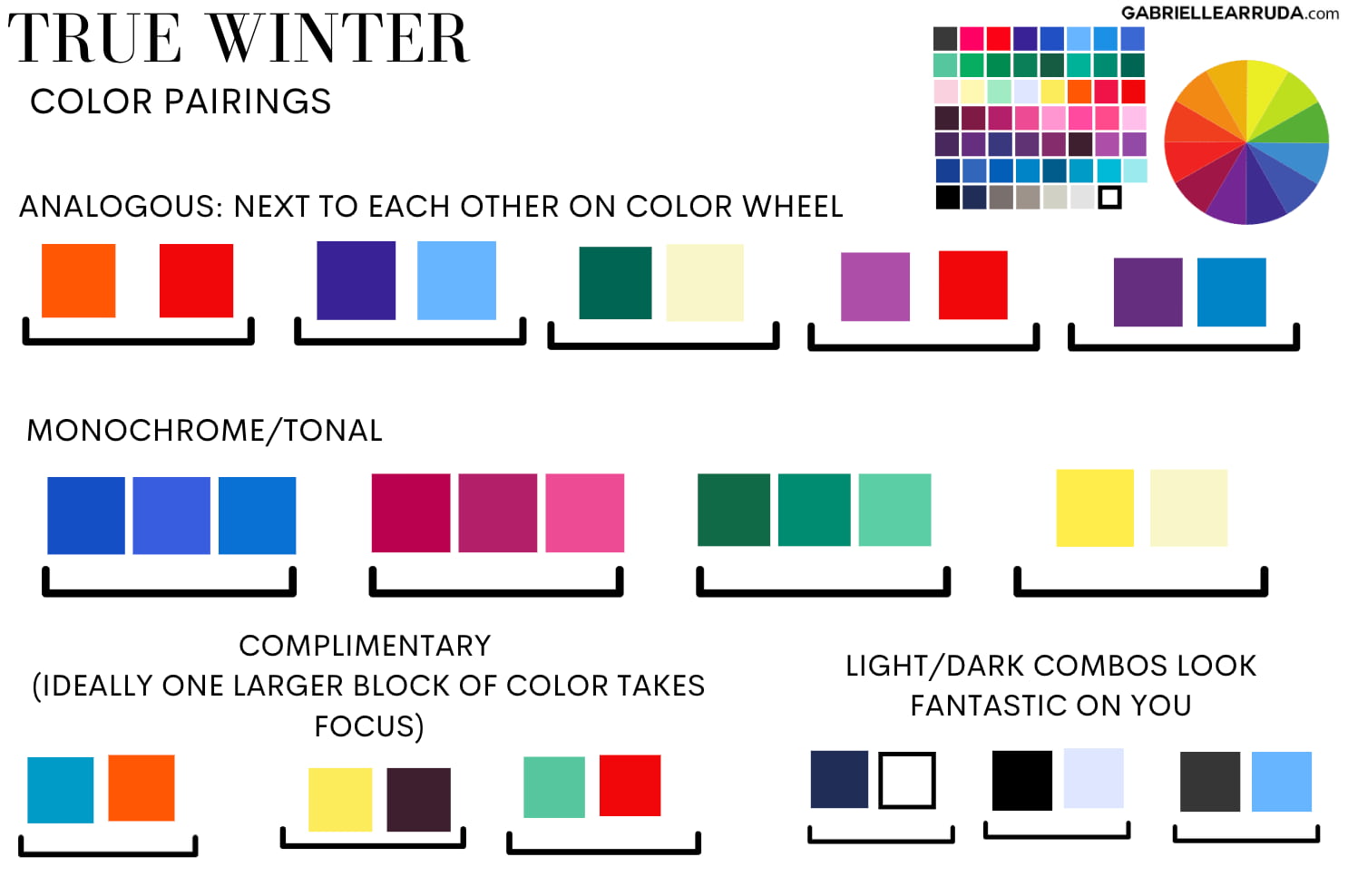 true winter color combinations