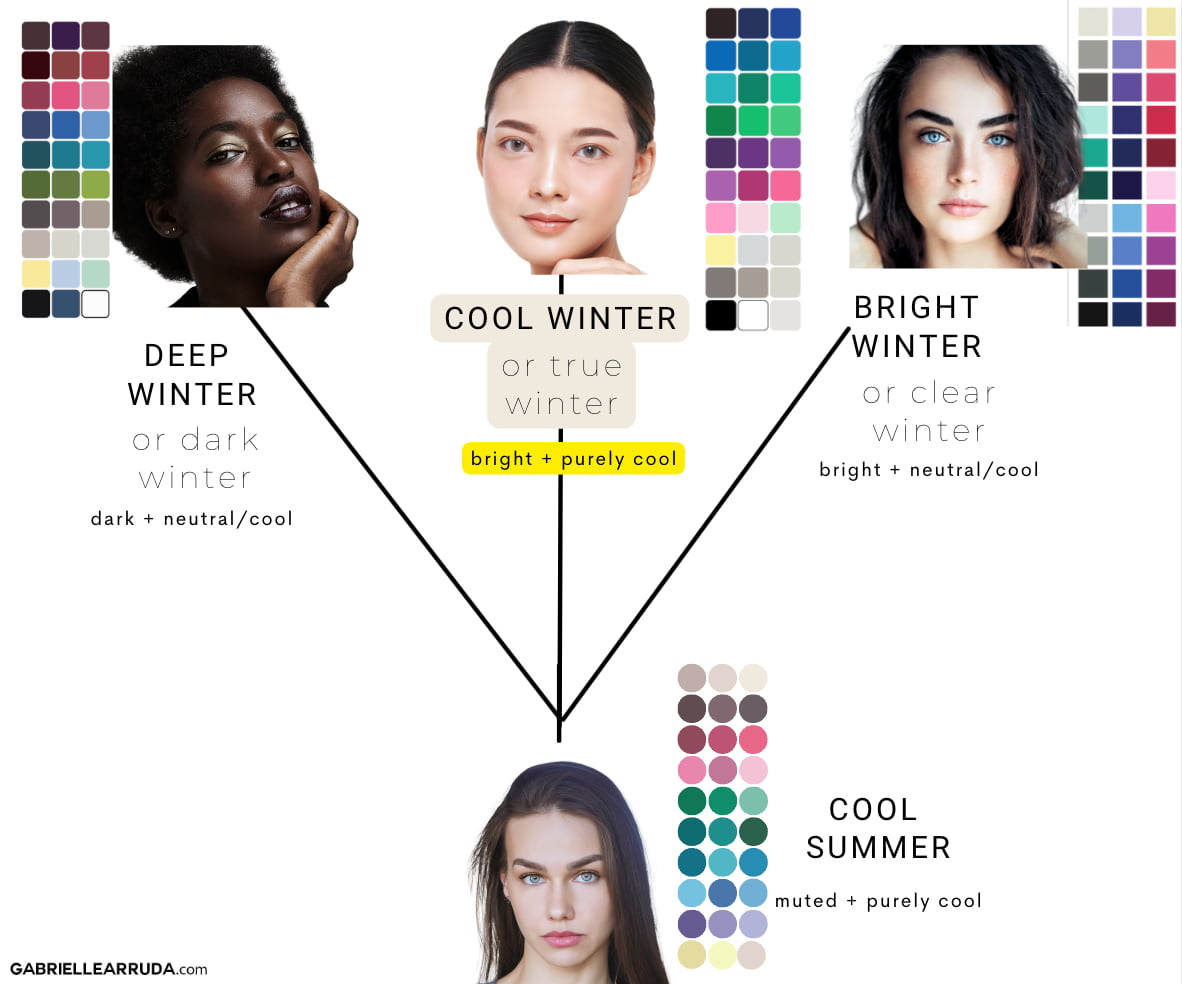 true winter cool winter placement on seasonal color wheel