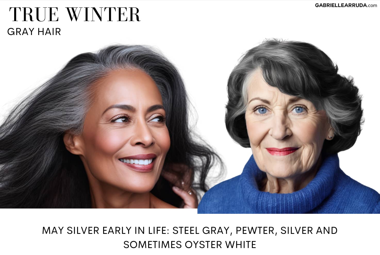 true cool winter gray hair examples