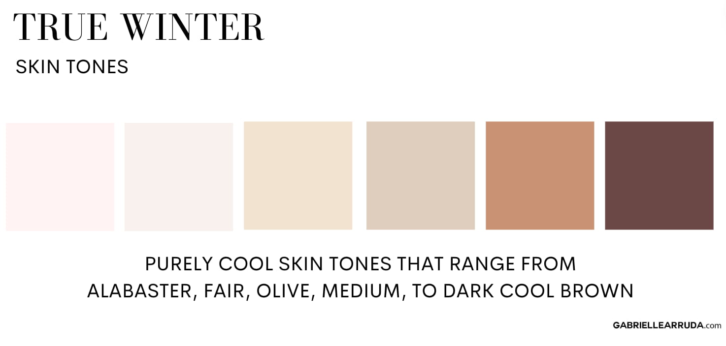 true winter common skin tone colors