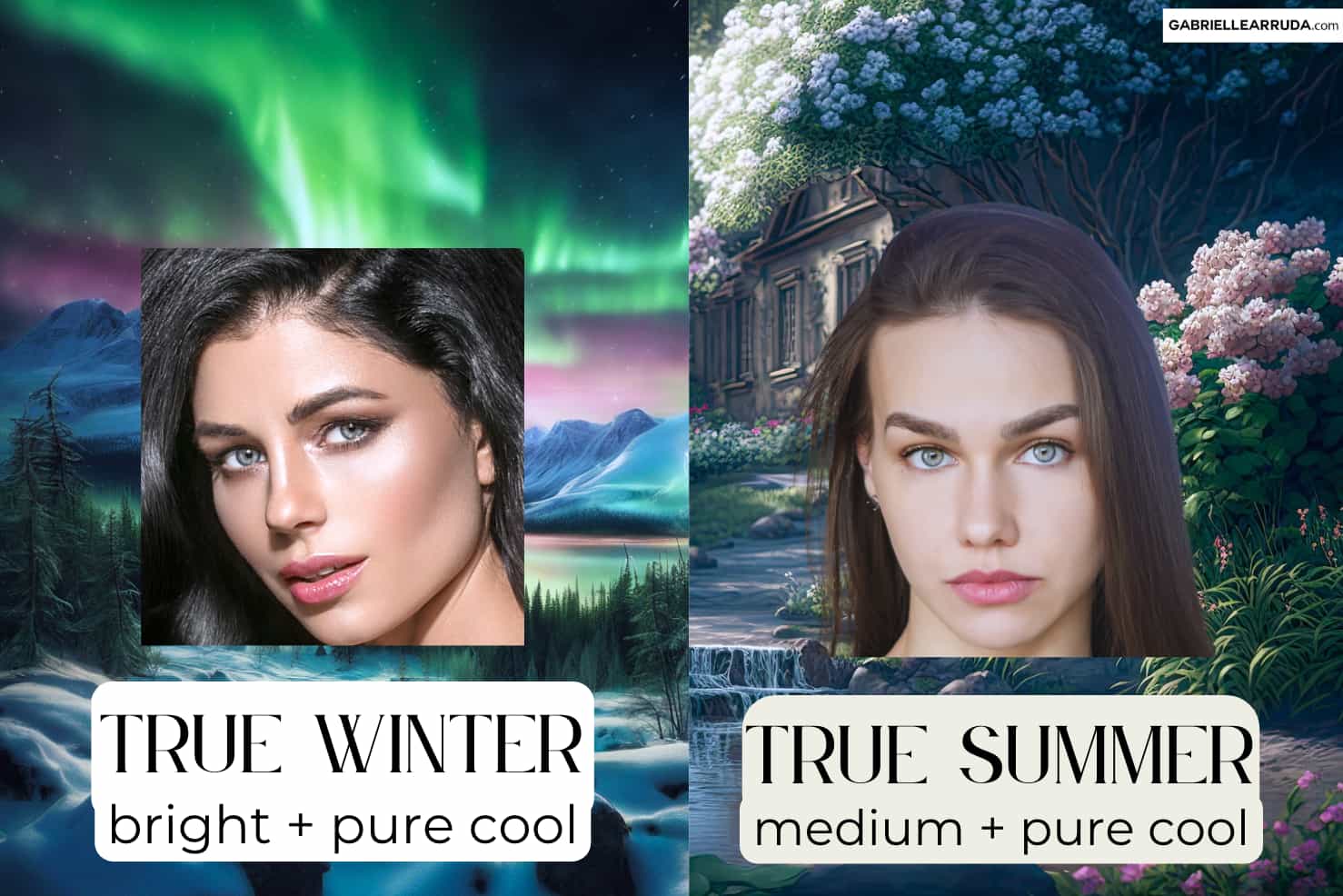 true winter vs true summer landscape plus face examples