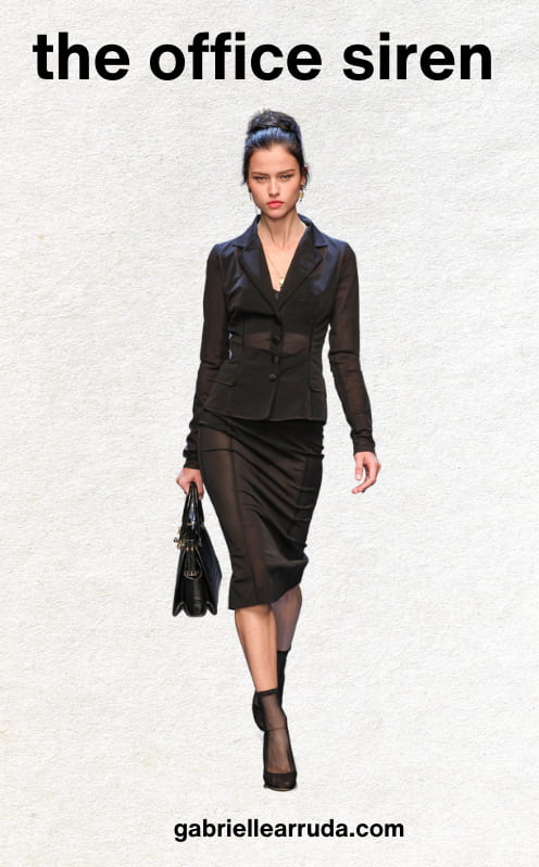 dolce and gabbana on runway with office siren look