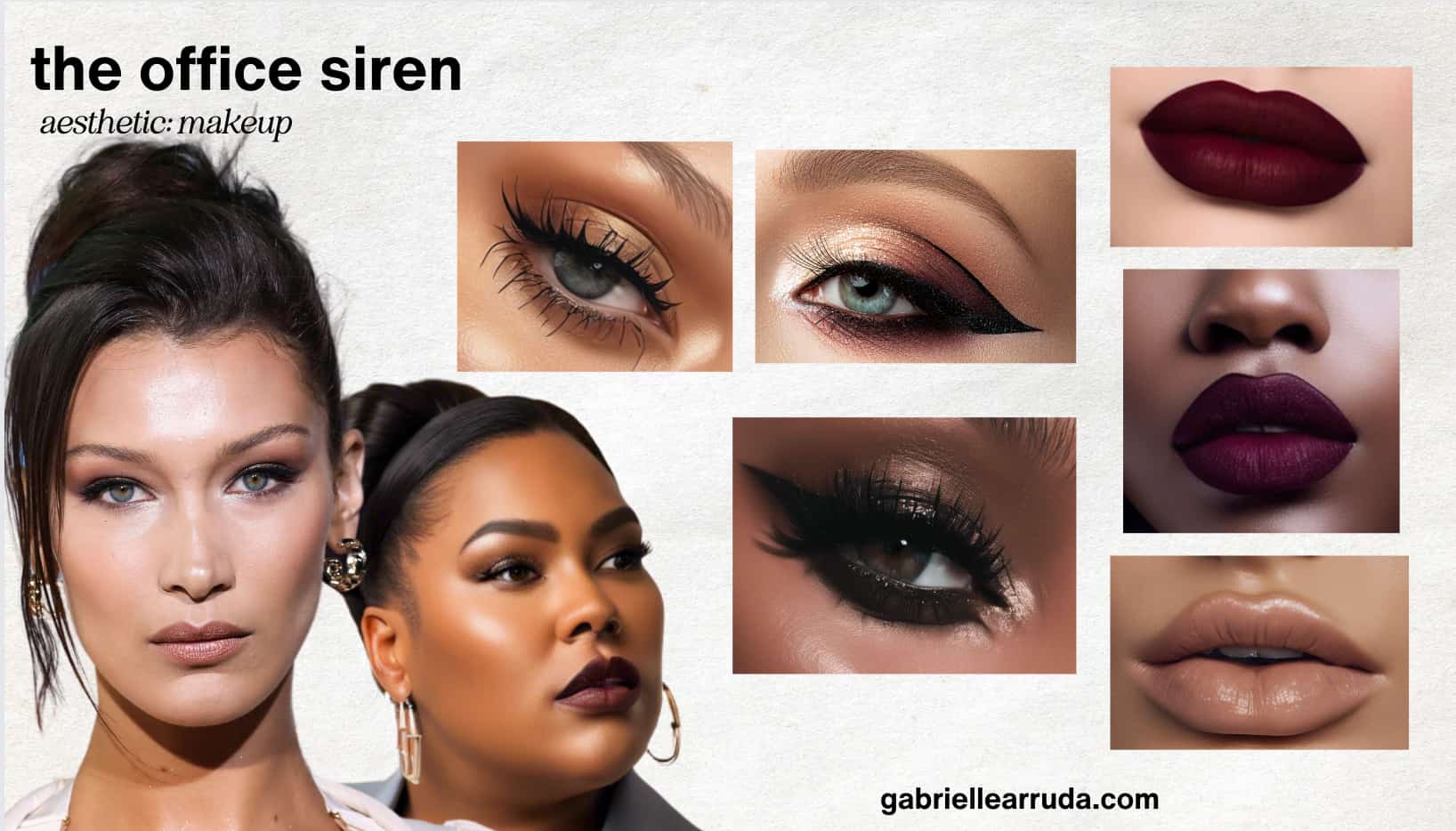 office siren makeup with bella hadid and black wom with siren makeup and individual eye and lip ideas