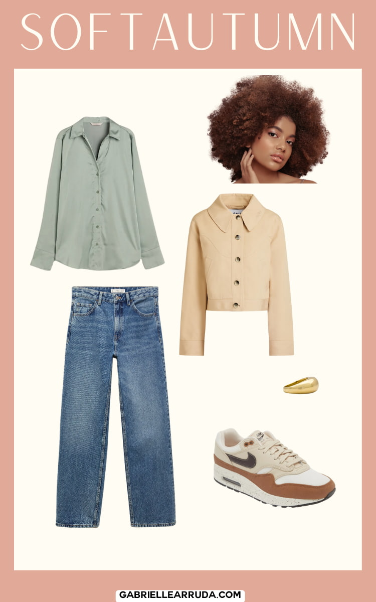 soft autumn spring outfit jeans and blouse
