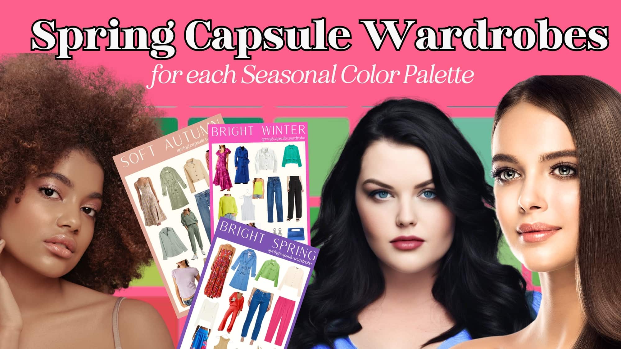 spring capsule wardrobe for all 12 seasonal color analysis palettes