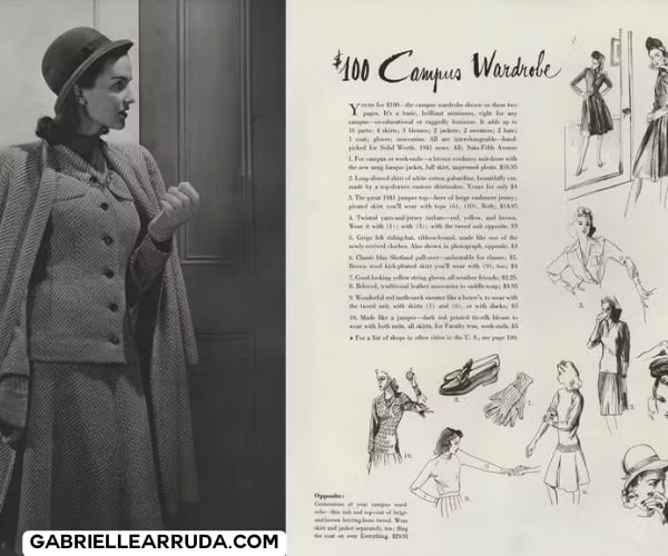 vogue article "the campus wardrobe" histor yvariation of capsule wardrobe