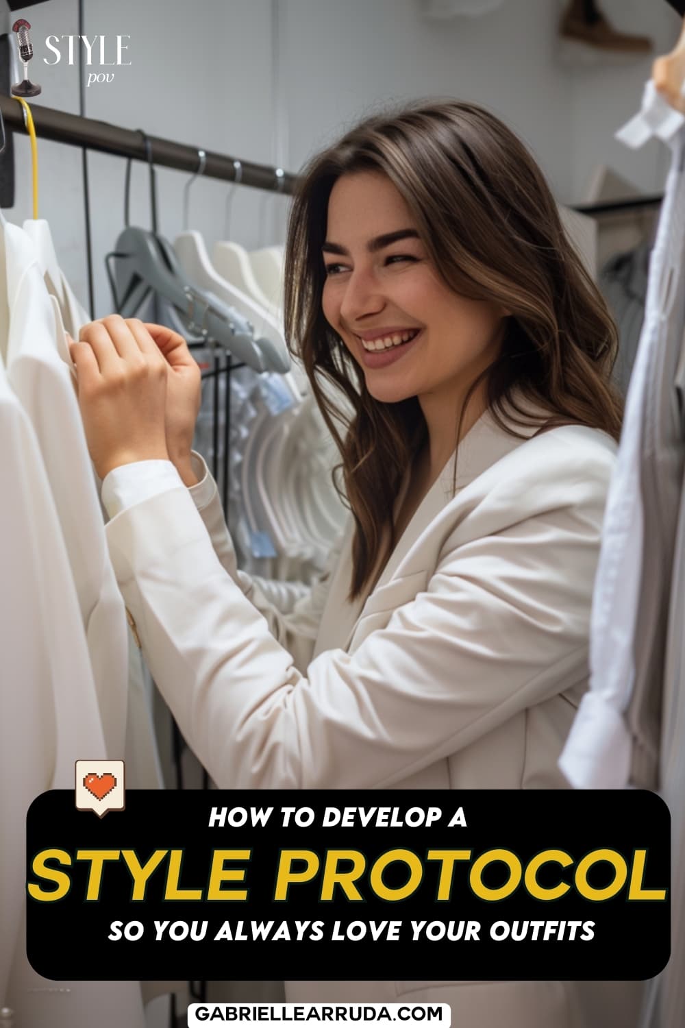 how to develop a style protocol with woman looking at closet smiling