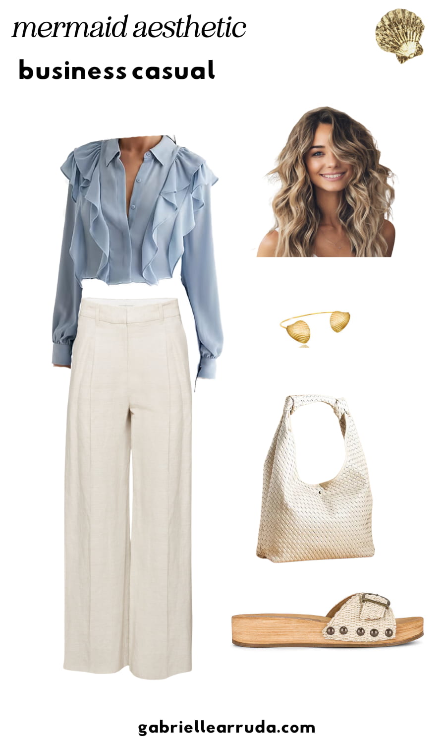 mermaid aesthetic for business casual outfit idea