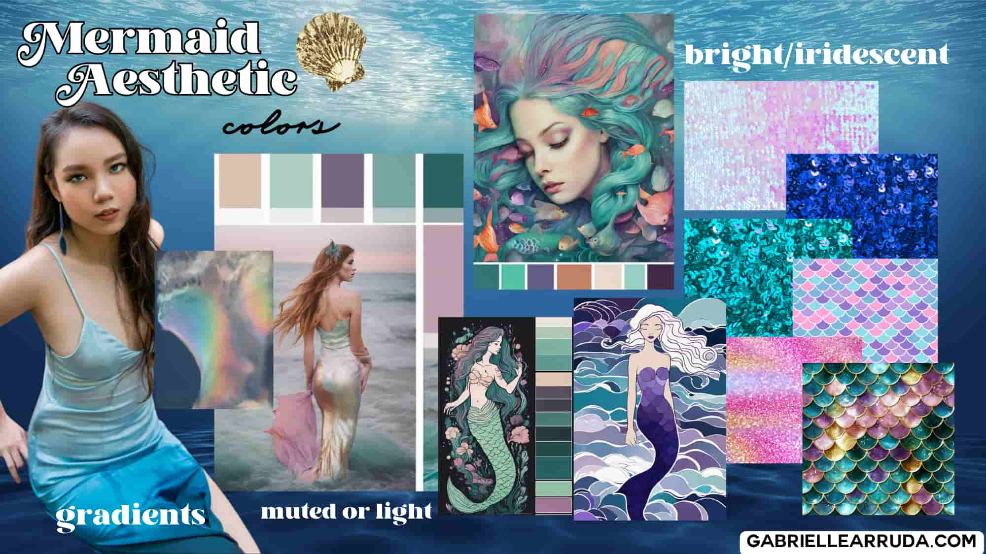 mermaid aesthetic color palette examples