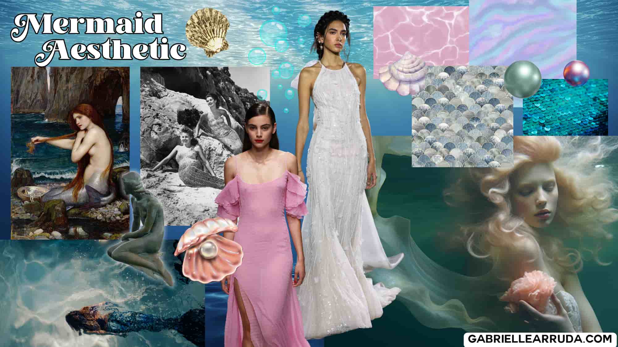 mermaid style aesthetic collage 