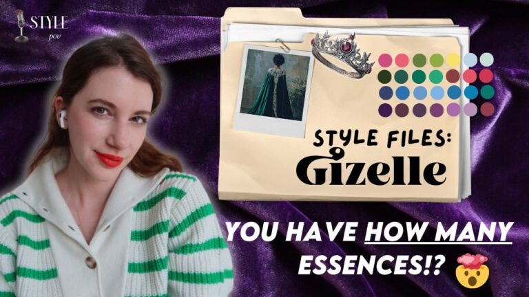 gabrielle arruda with style files folder and name gizelle with crown and dark winter palette