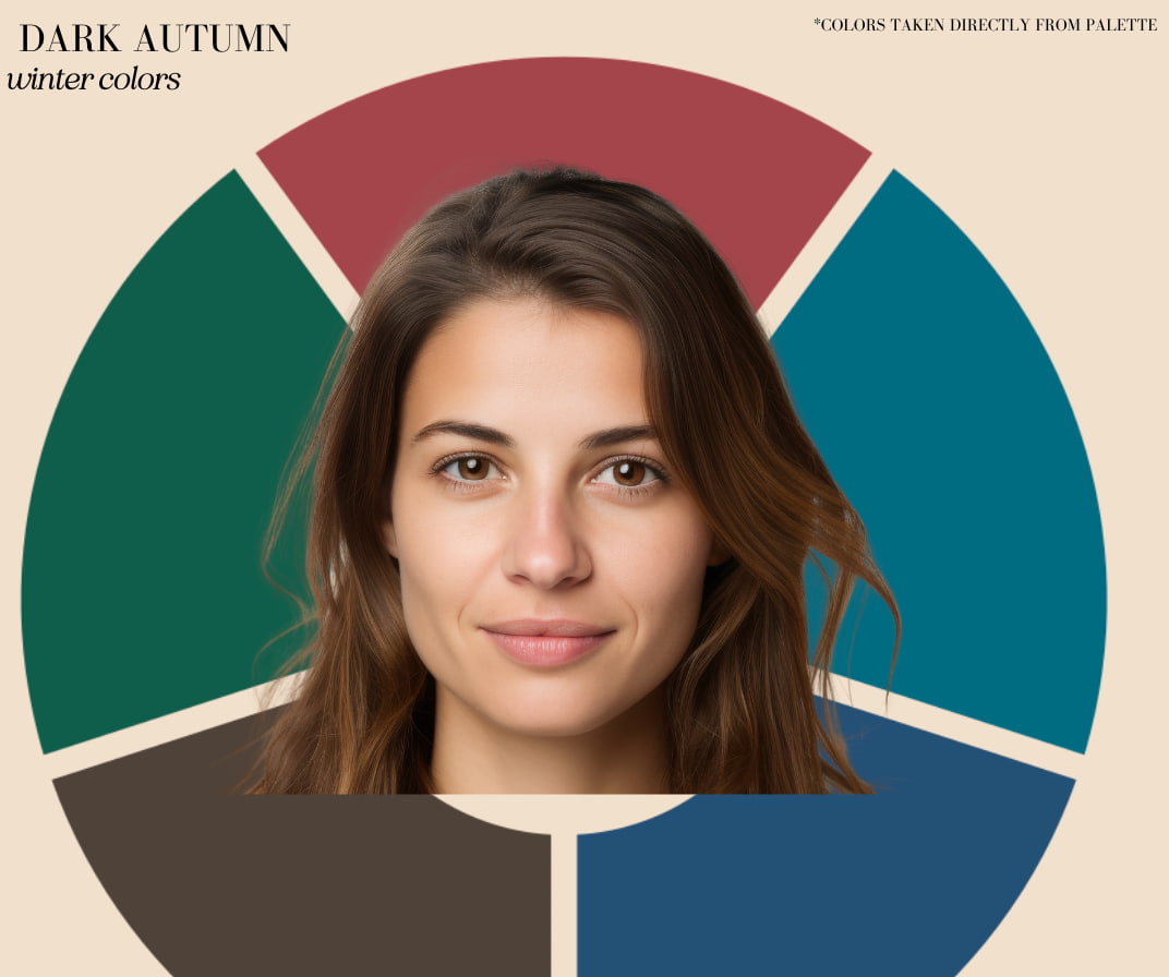 dark autumn color palette for winter with face example