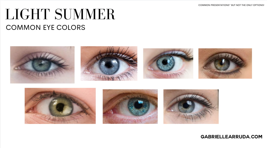 light summer common eye colors 