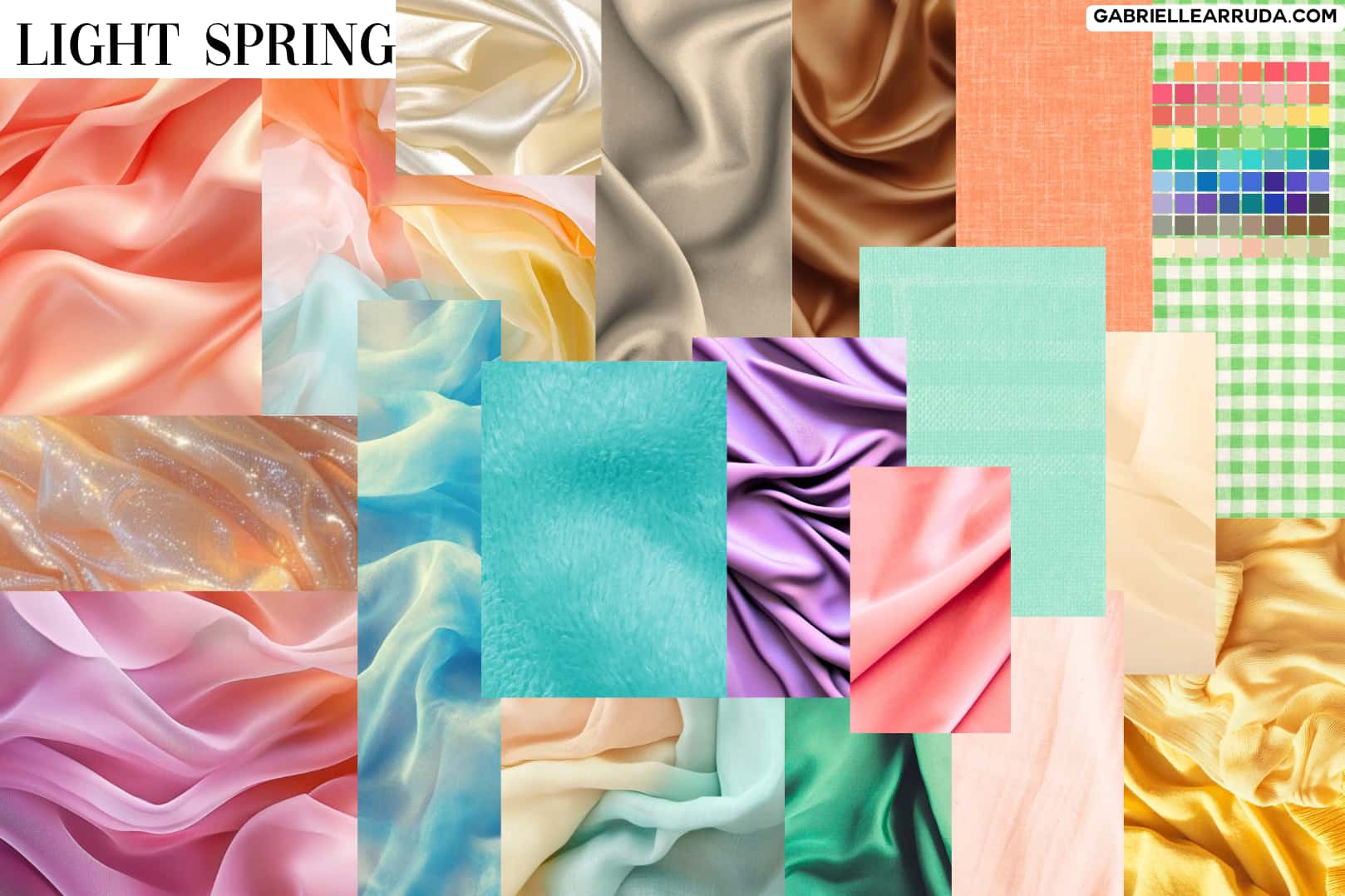 light spring fabric/texture collage
